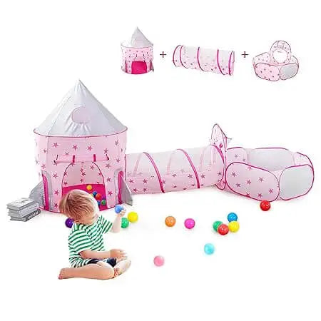 3 In 1 Spaceship Toddler Crawl Tunnel Playhouse Tent