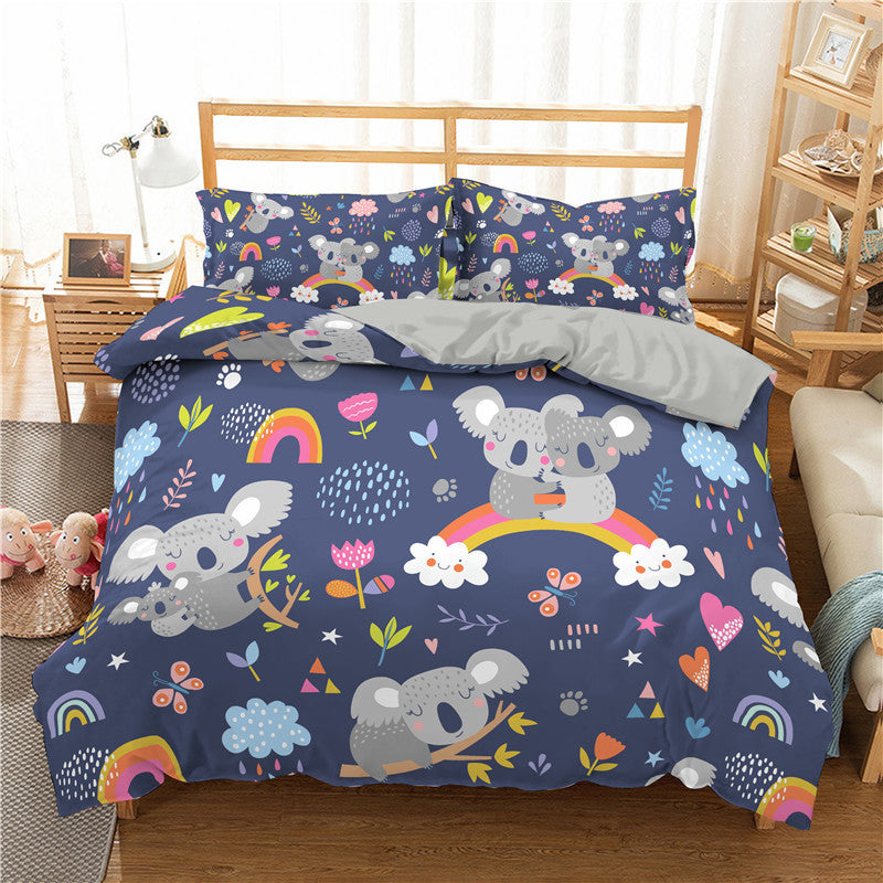 3D Digital Printing Cartoon Bedding Three-Piece Bedding