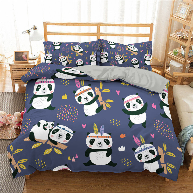3D Digital Printing Cartoon Bedding Three-Piece Bedding