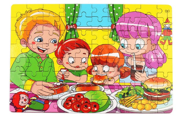80PCS wooden educational toys educational puzzle