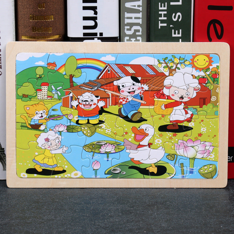 80PCS wooden educational toys educational puzzle