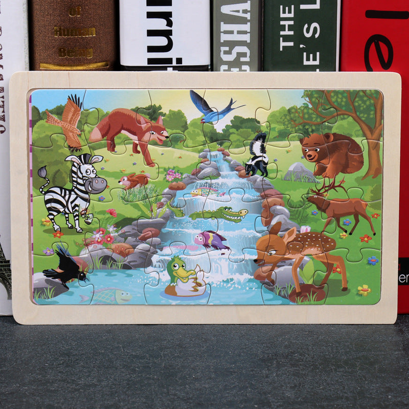 80PCS wooden educational toys educational puzzle
