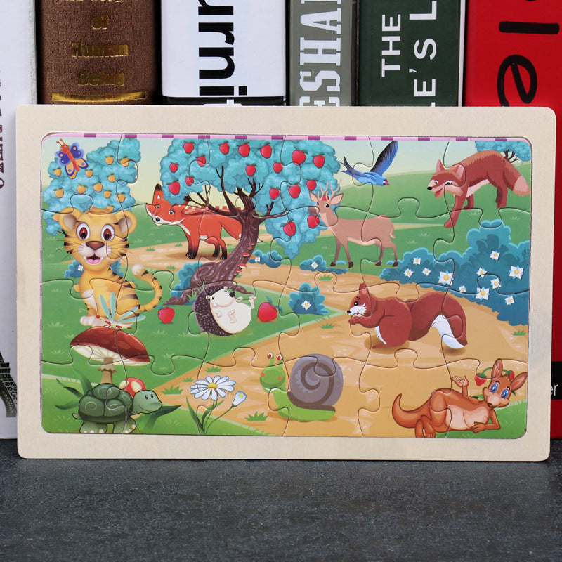 80PCS wooden educational toys educational puzzle