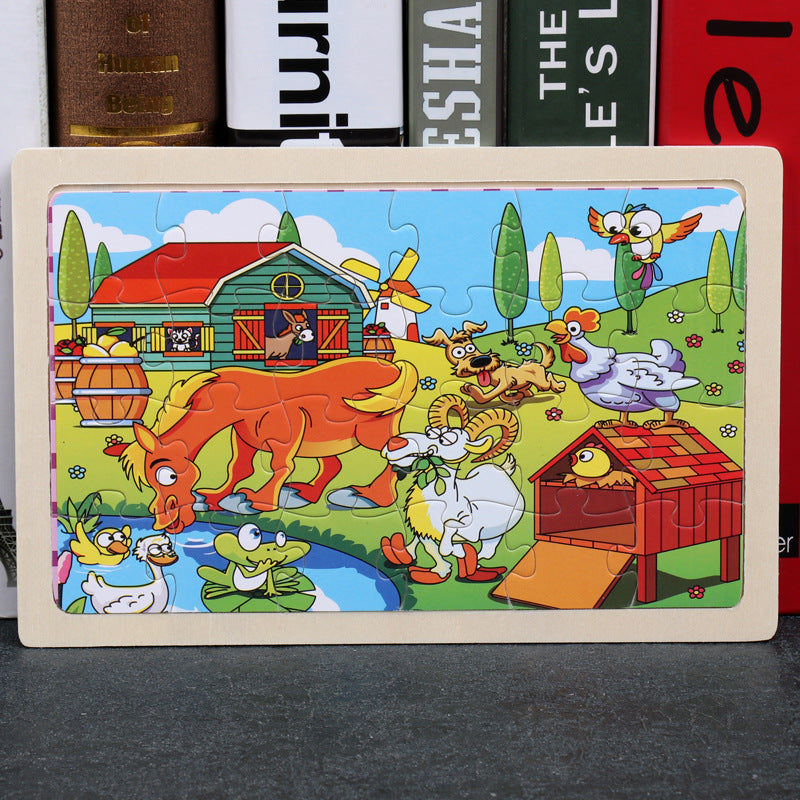 80PCS wooden educational toys educational puzzle