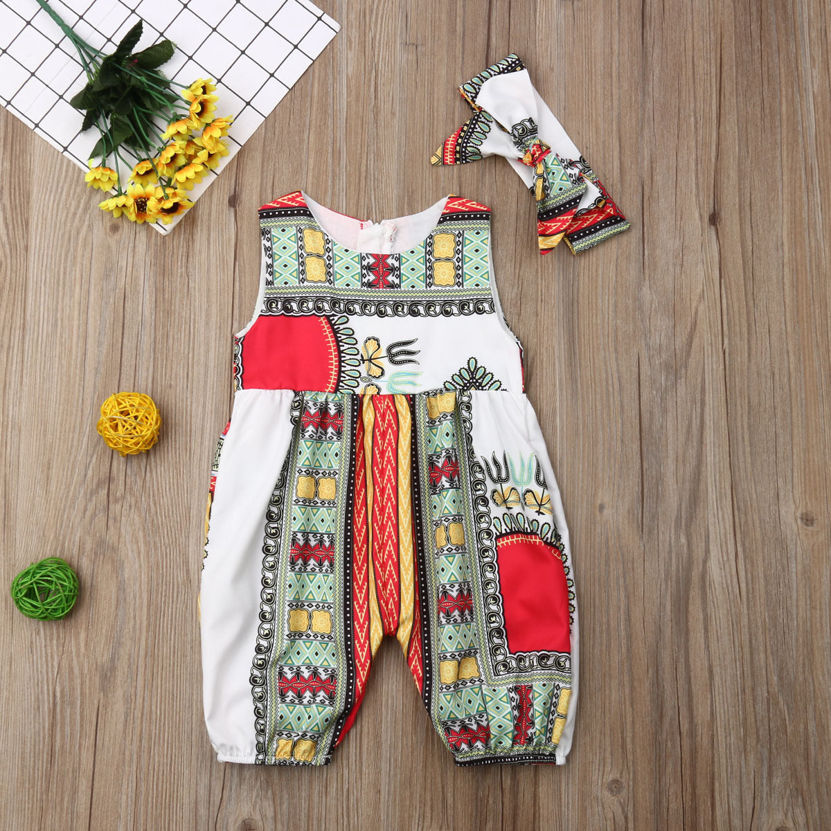 African Ethnic Characteristic Printed Fashion Girls' Jumpsuit