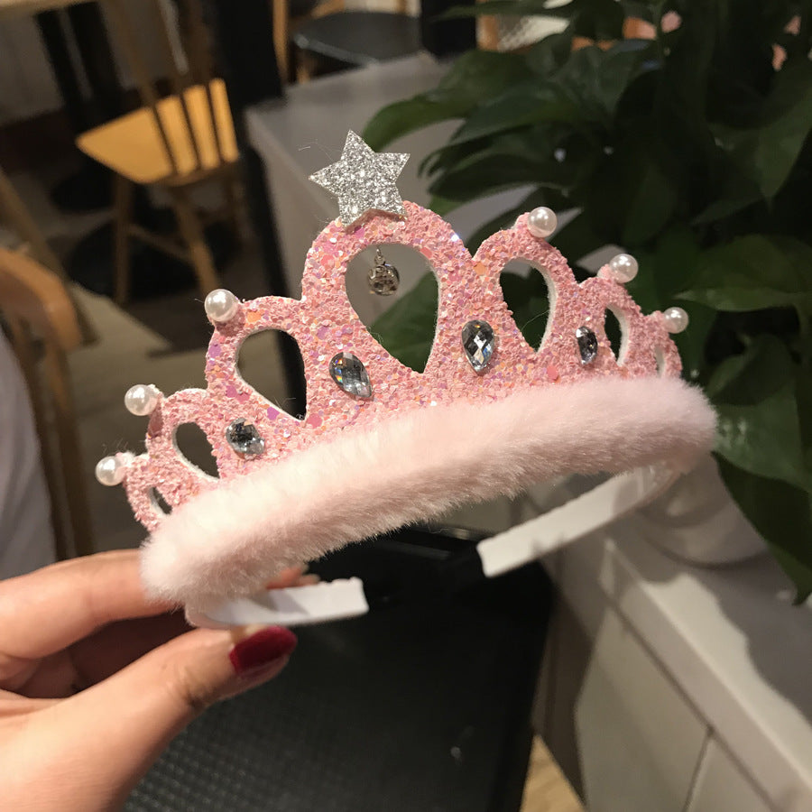 Children's Hair Accessories New Sequined Crystal Crown Girls - Kiddiez Corner