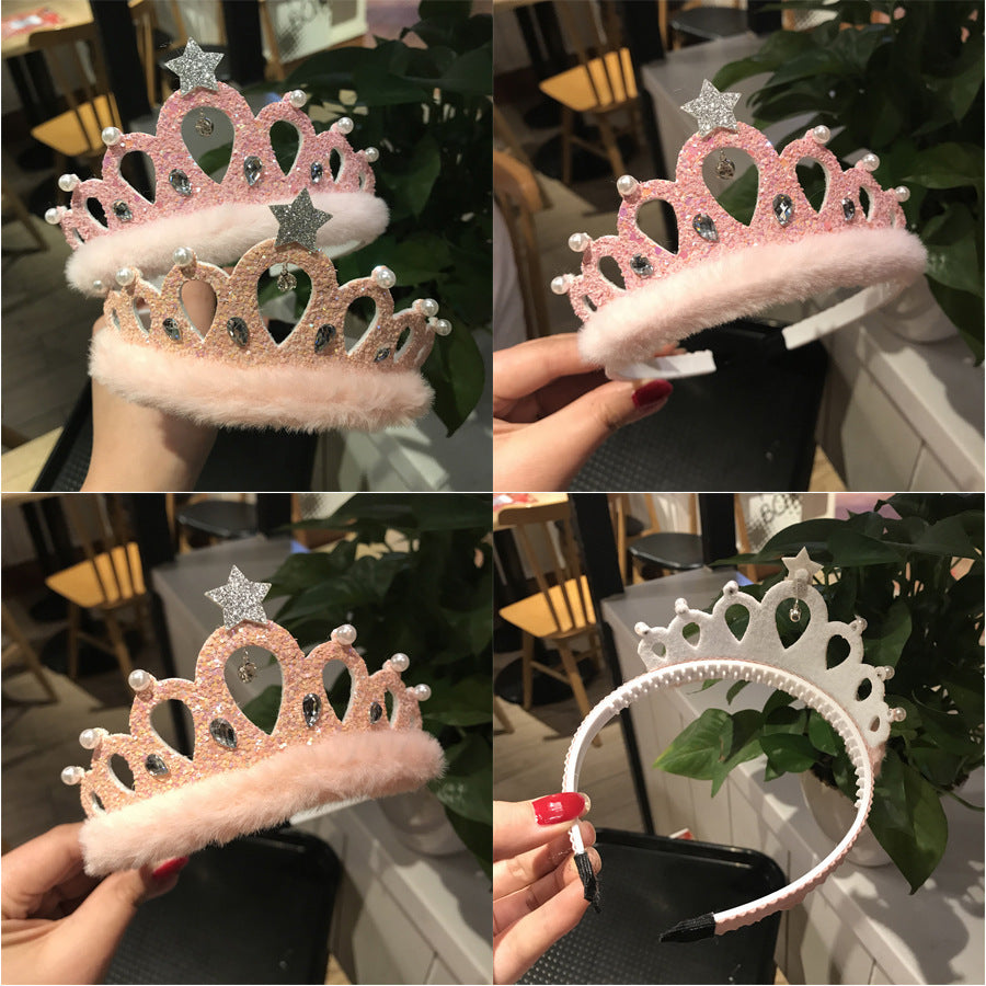 Children's Hair Accessories New Sequined Crystal Crown Girls - Kiddiez Corner