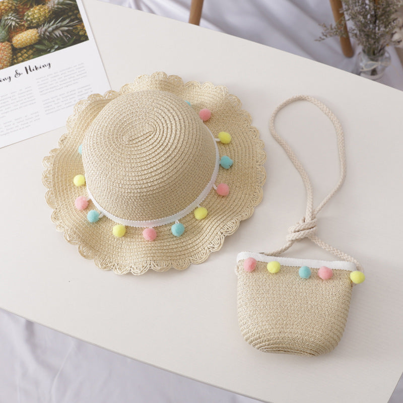 Children's Straw Hat Hand Bag Set - Kiddiez Corner