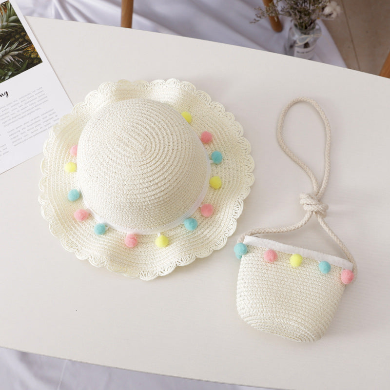 Children's Straw Hat Hand Bag Set - Kiddiez Corner