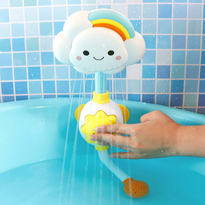 Children's Water Bath Toys, Manual Rainbow Cloud Spray Shower - Kiddiez Corner