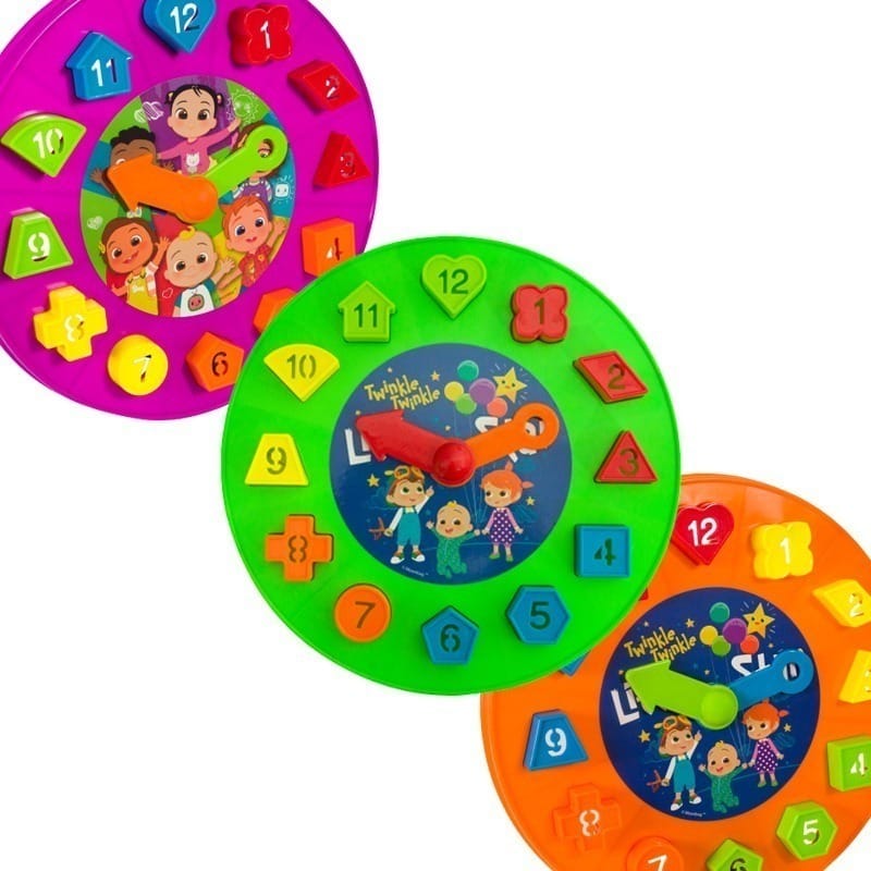 Cocomelon Shape Sorter Clock Educational Toy - Kiddiez Corner