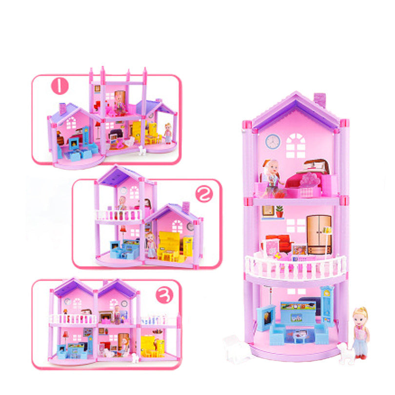 Doll House Villa DIY Assembled House for Girls