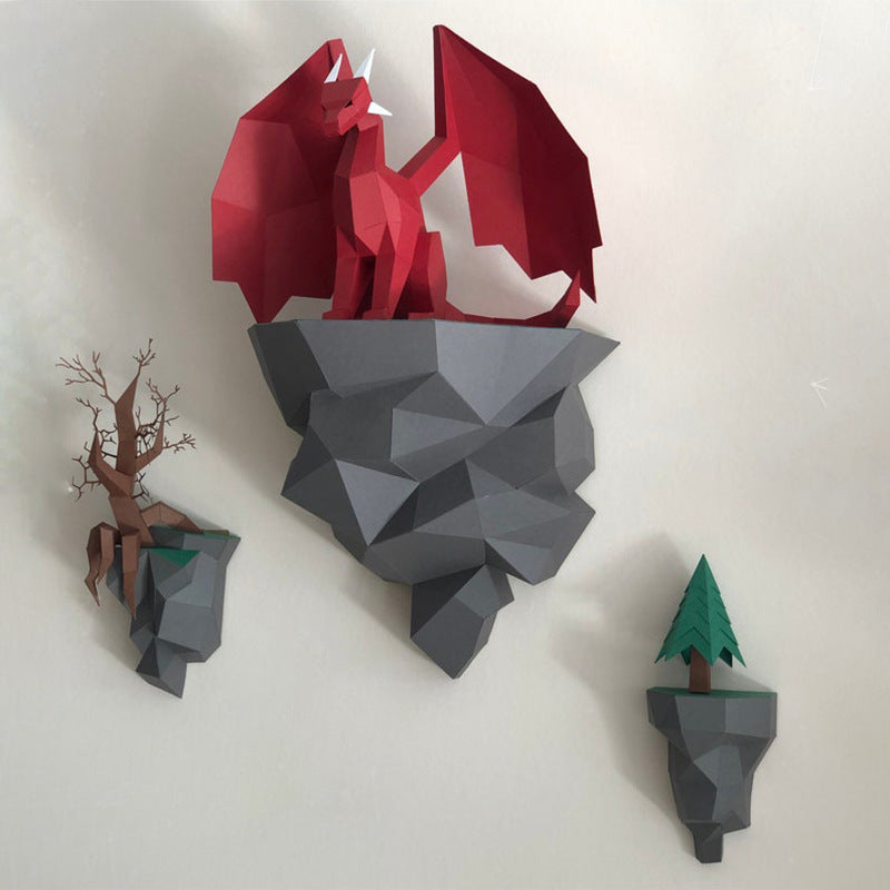 Dragon Paper Model Sitting On The Island Wall Hanging Decorations