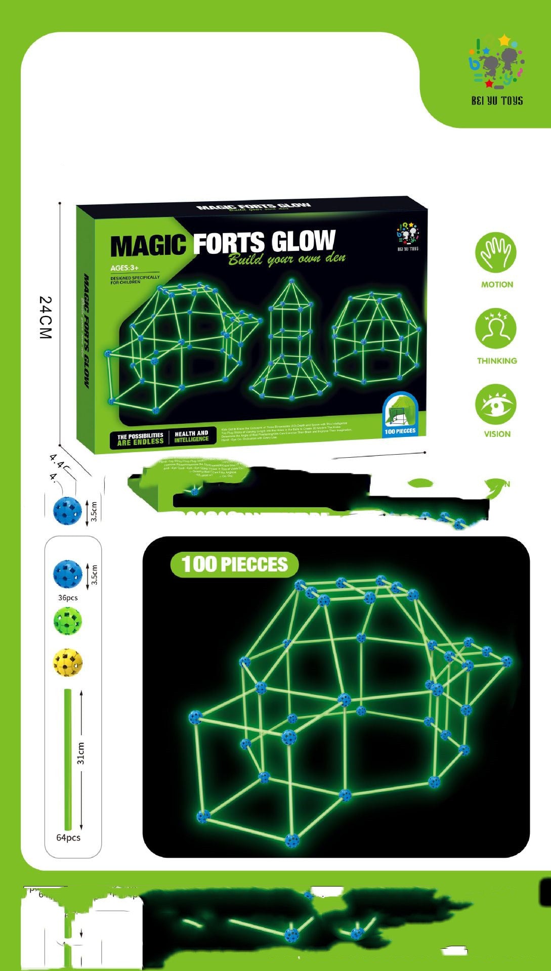Fort Building Kit Construction Set Kids Toy Tents Fortress Builder