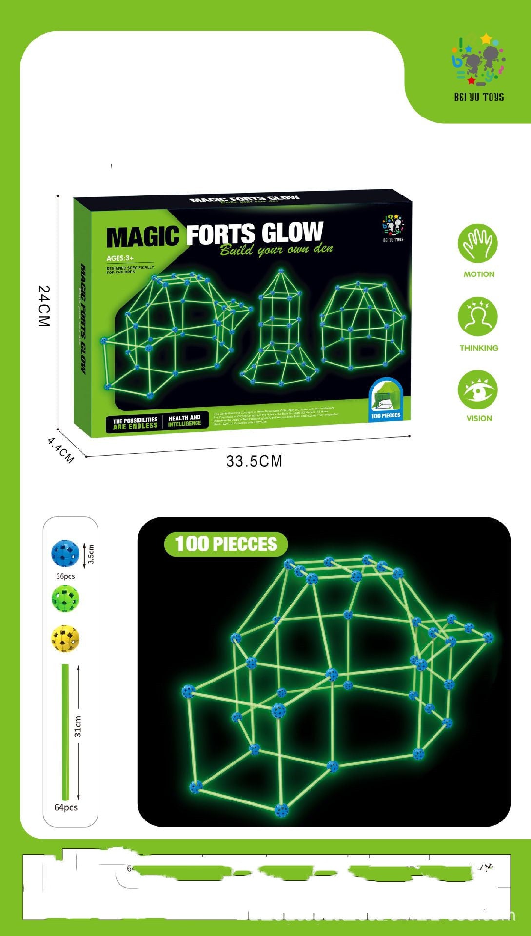Fort Building Kit Construction Set Kids Toy Tents Fortress Builder