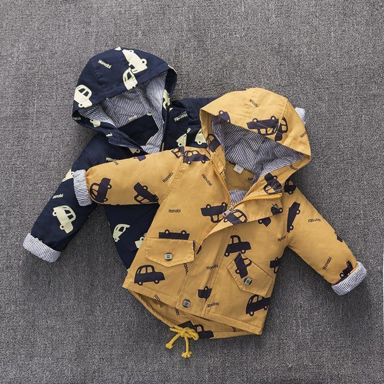 Long-sleeved Hooded Cotton-padded Jacket For Boys
