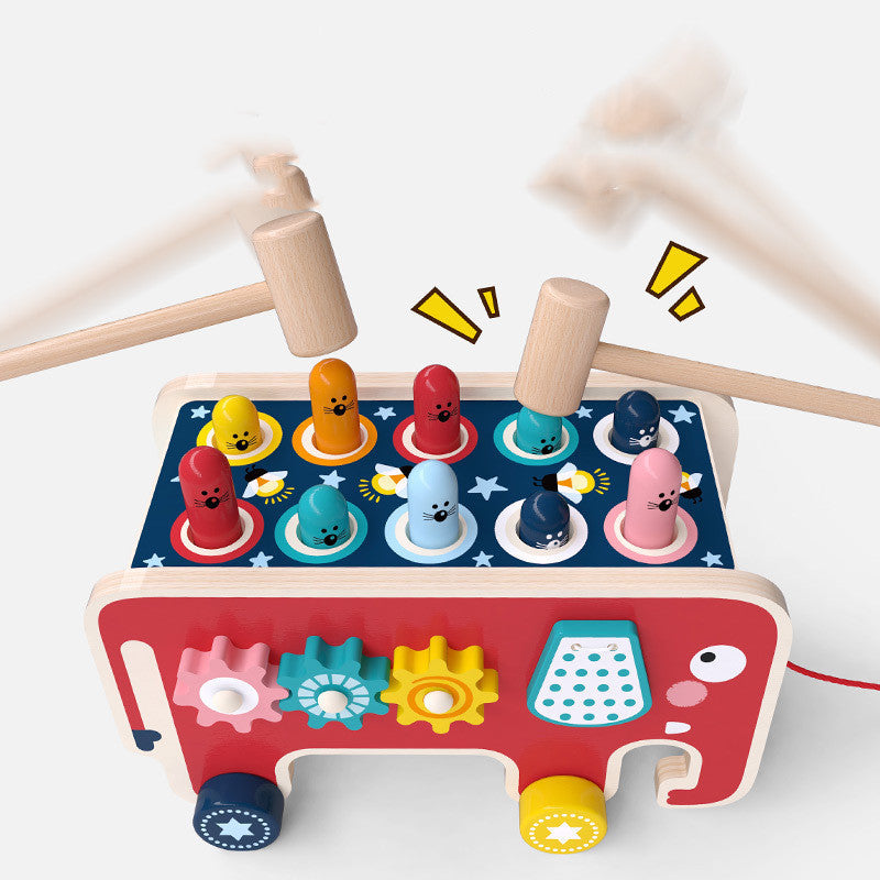 Montessori Toddlers Kids Wooden Pounding Bench Musical Toys - Kiddiez Corner