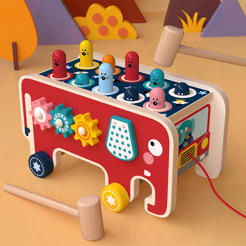 Montessori Toddlers Kids Wooden Pounding Bench Musical Toys - Kiddiez Corner