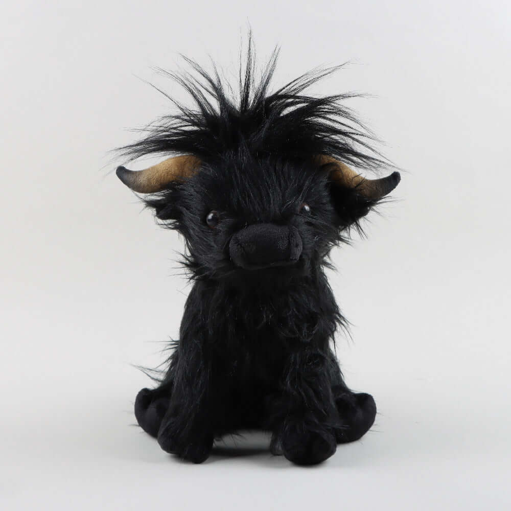 black Cow Plush Toy Long Hair Soft Toy - Kiddiez Corner