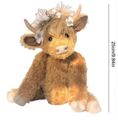 Cow Plush Toy Long Hair Soft Toy - Kiddiez Corner