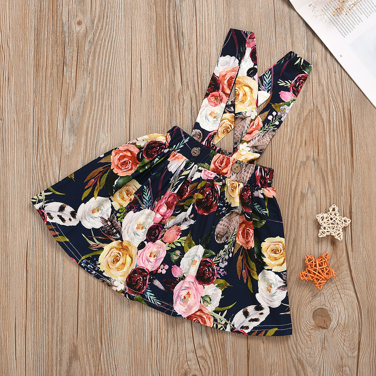 Summer Short-sleeved Top Suspender Skirt