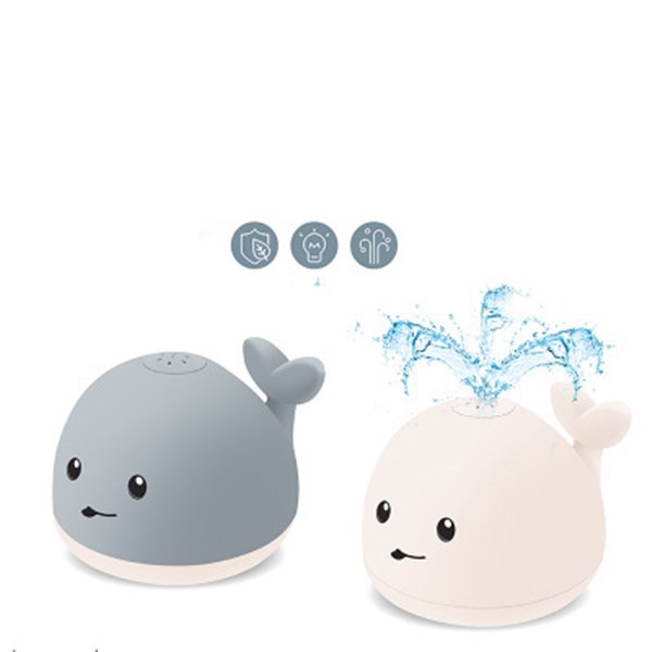 Whale Floating Spraying Water Bath Toys With Light Music LED
