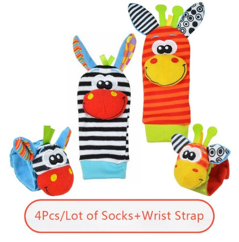 Soft Animal Rattle Infant Newborn Toy Wrist Strap Baby Foot Socks