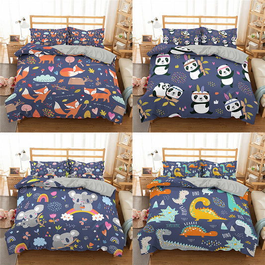 3D Digital Printing Cartoon Bedding Three-Piece Bedding