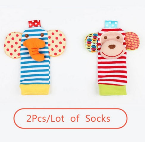 Soft Animal Rattle Infant Newborn Toy Wrist Strap Baby Foot Socks