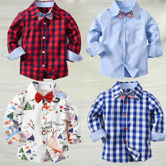 Baby boy long sleeve buttoning shirt