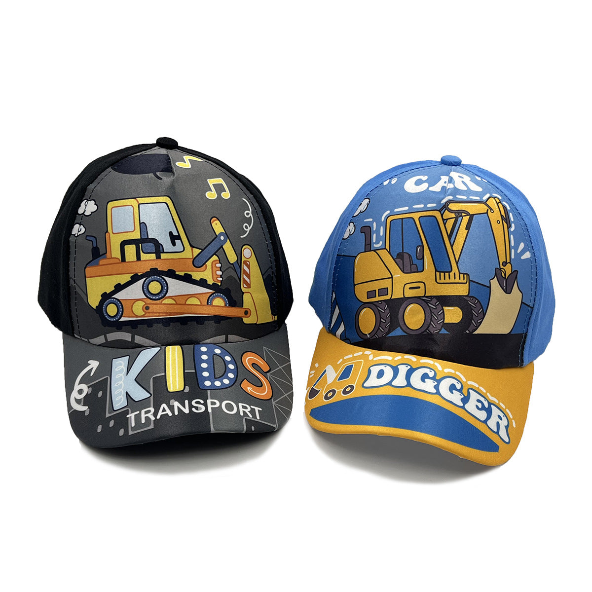 Cartoon Children's Baseball Cap For Engineering Vehicle Excavator - Kiddiez Corner