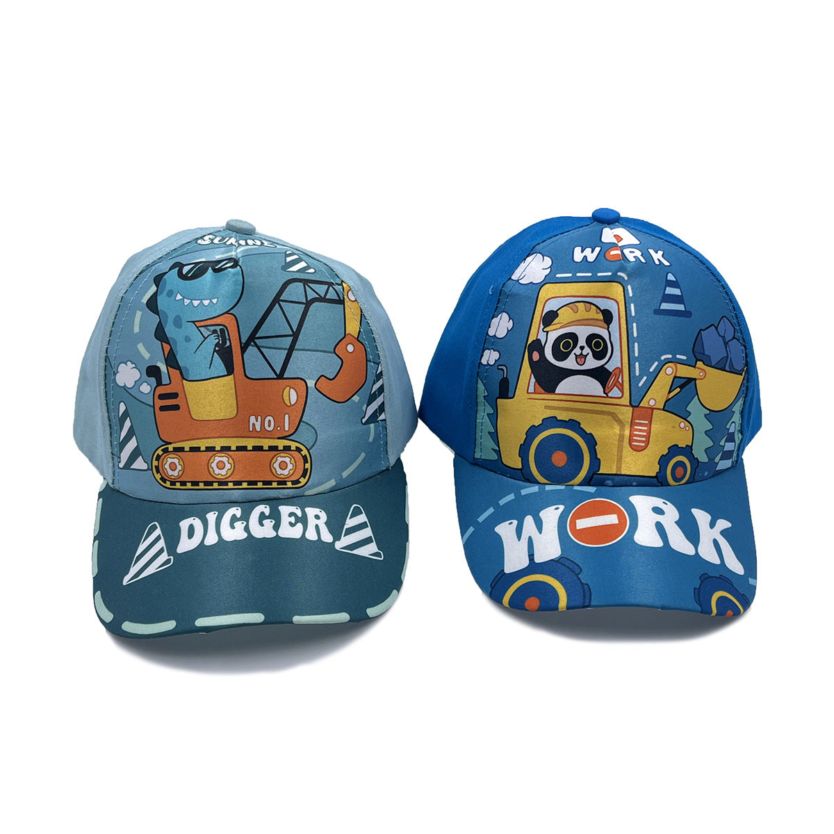 Cartoon Children's Baseball Cap For Engineering Vehicle Excavator - Kiddiez Corner