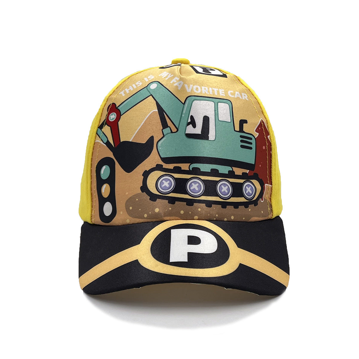 Cartoon Children's Baseball Cap For Engineering Vehicle Excavator - Kiddiez Corner