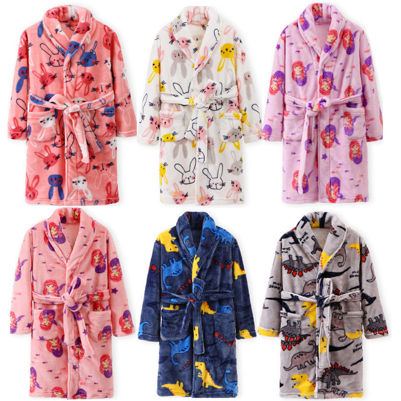 Children's Autumn And Winter Flannel Pajamas