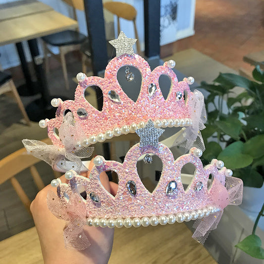 Children's Hair Accessories New Sequined Crystal Crown Girls - Kiddiez Corner
