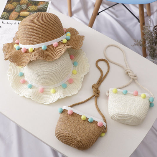 Children's Straw Hat Hand Bag Set - Kiddiez Corner