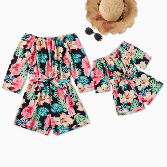 Floral Print Parent-Child Jumpsuit