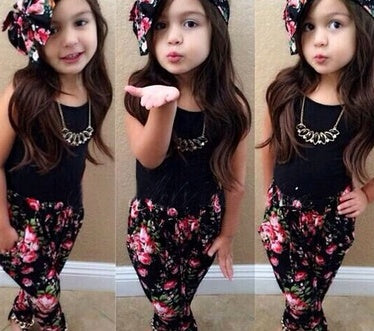 Girls floral three-piece set