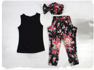 Girls floral three-piece set