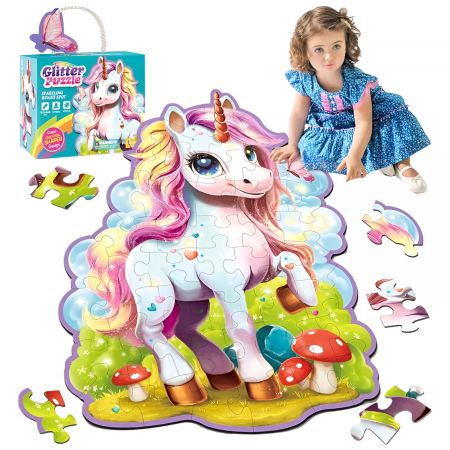 Glitter Unicorn Floor Puzzle - 45 Pce