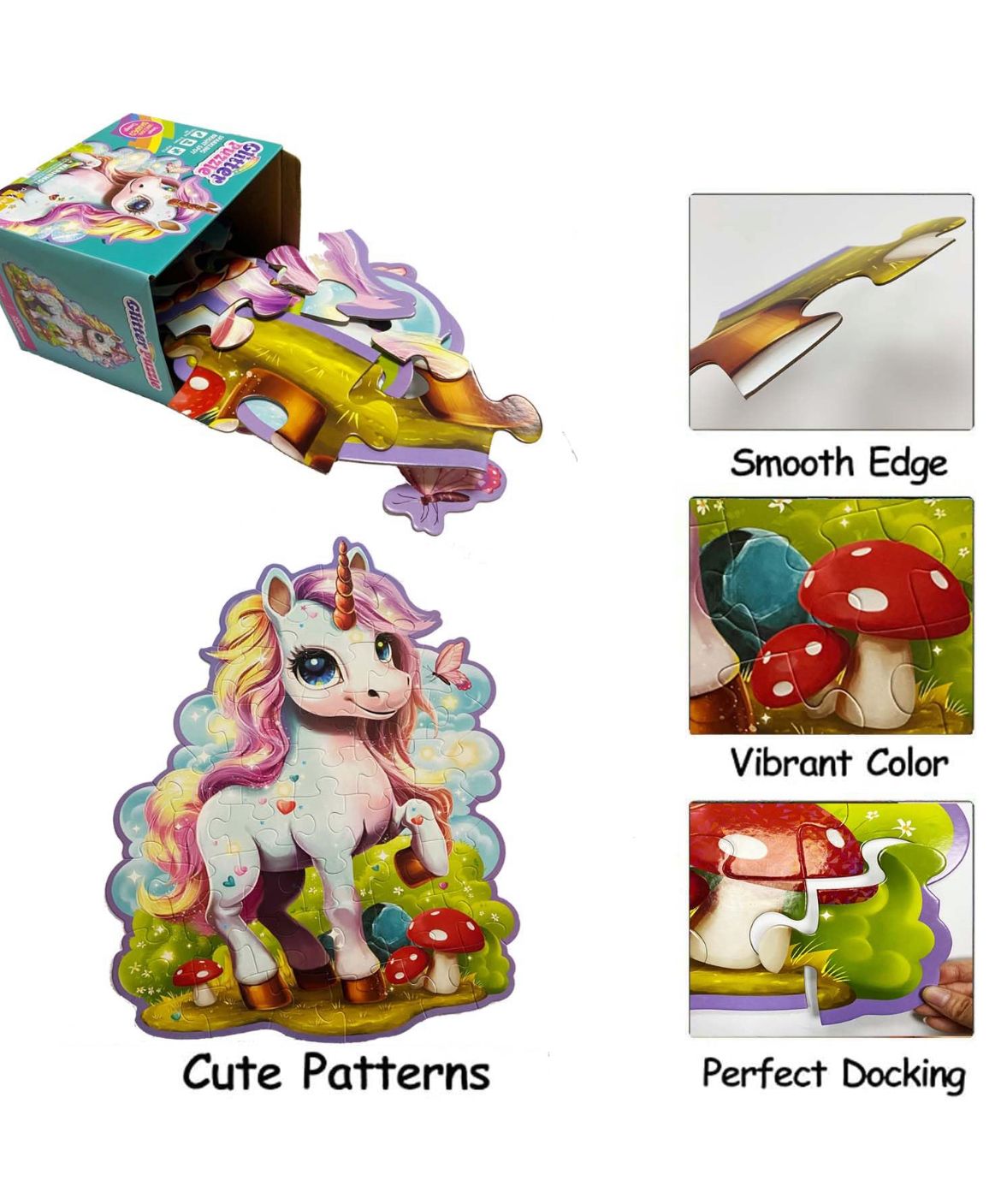 Glitter Unicorn Floor Puzzle - 45 Pce