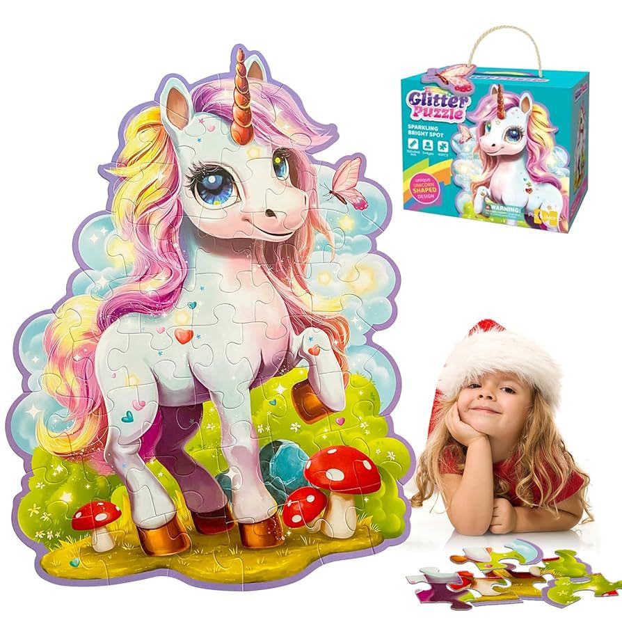 Glitter Unicorn Floor Puzzle - 45 Pce