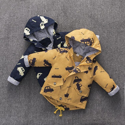 Long-sleeved Hooded Cotton-padded Jacket For Boys