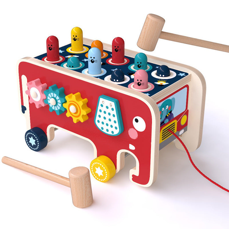 Montessori Toddlers Kids Wooden Pounding Bench Musical Toys - Kiddiez Corner