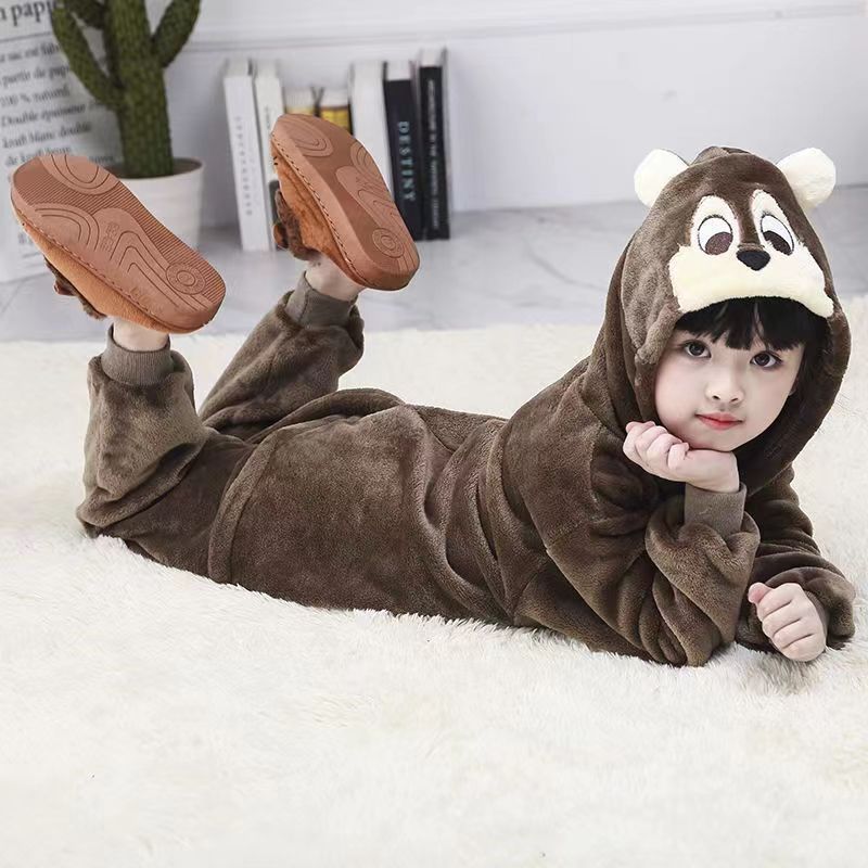 One-piece Animal Pajamas Flannel Children's One-piece Pajamas